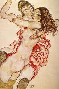 Egon Schiele Two Girls Embracing Each other Spain oil painting reproduction